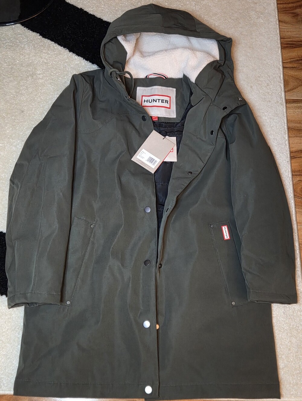 WOMEN'S  BLACK HUNTER ' BILLIE' HOODED RAINCOAT